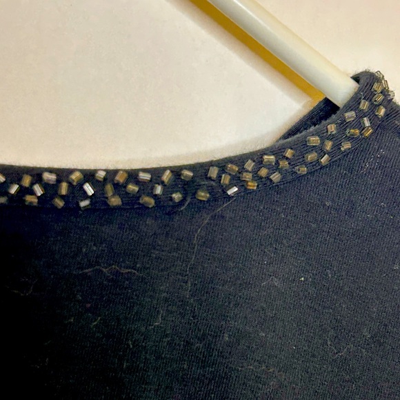 Chico’s Embellished Tunic Black Size 2 classic long sleeve stretchy fabric - Picture 5 of 11